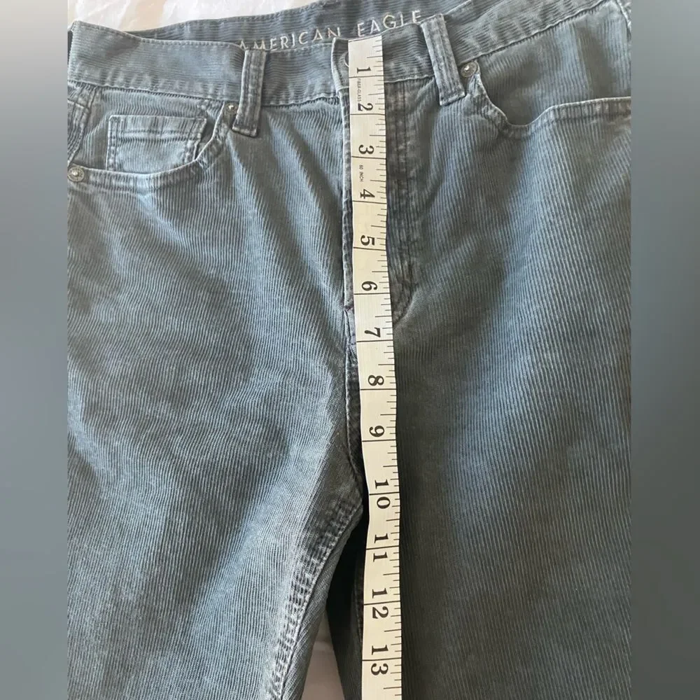 AMERICAN EAGLE Grey Corduroy High Rise Pants Size 0 - Picture 13 of 14